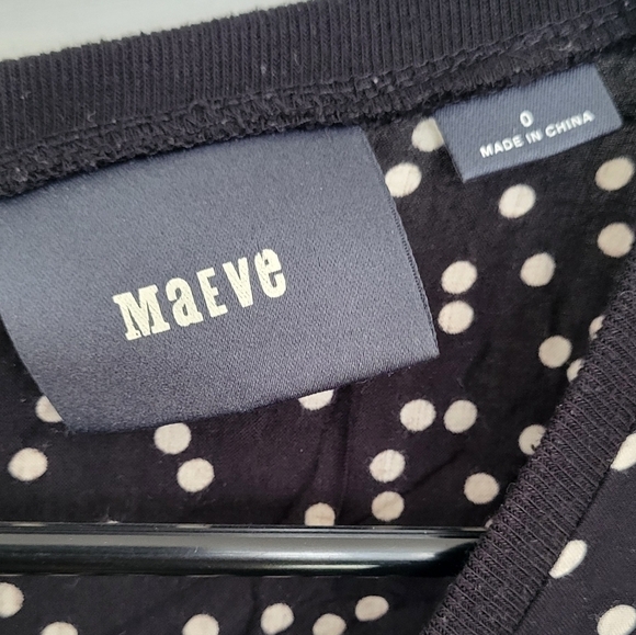 Mauve Mixed Media Polkadot 3/4 Sleeve Top - Picture 3 of 6